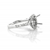 1.16 Cts. 18K White Gold Diamond Engagement Ring Setting With Halo